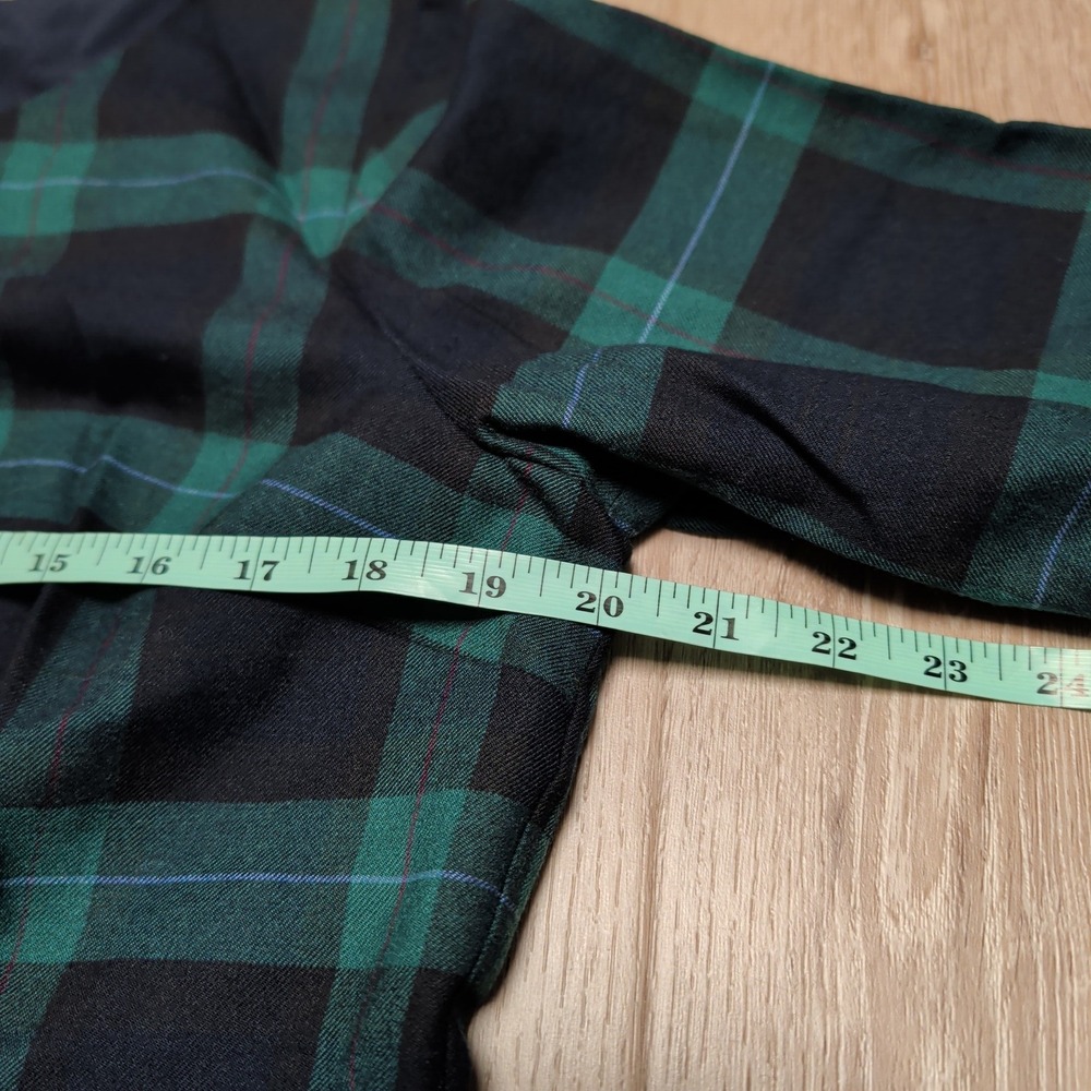 Talbots Plaid Sheath Dress Womens 16P Green Black‎ Excellent Bell Sleeve Lined - Picture 7 of 9